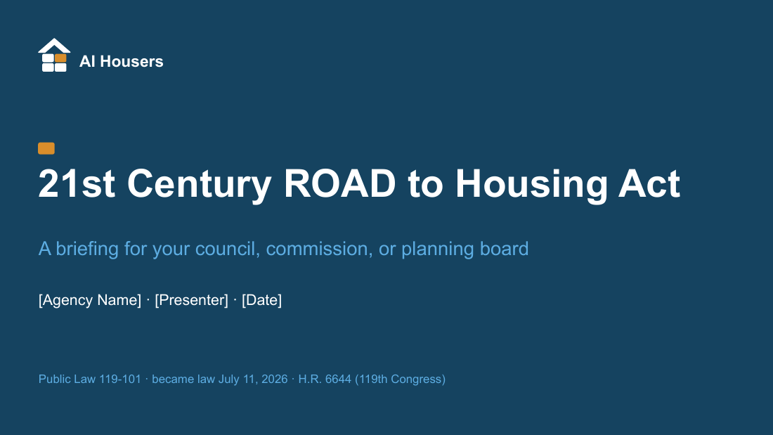 Title slide of the Cities, Counties & Regional Planners board deck